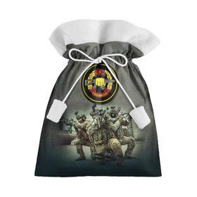 Подарочный 3D мешок с принтом Спецназ в Петрозаводске, 100% полиэстер | Размер: 29*39 см | Тематика изображения на принте: альфа | армия | войска | гру | силовые структуры