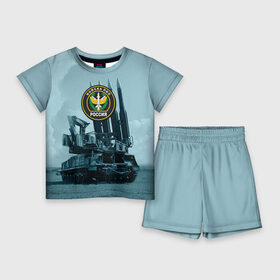 Детский костюм с шортами 3D с принтом Войска Противовоздушной обороны в Петрозаводске,  |  | Тематика изображения на принте: армия | войска | всадники апокалипсиса | пво | ракетчики | тополя