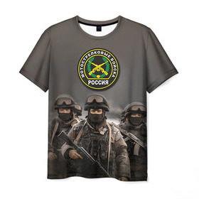 Мужская футболка 3D с принтом Мотострелковые войска в Петрозаводске, 100% полиэфир | прямой крой, круглый вырез горловины, длина до линии бедер | армия | войска | мотострелки | пехота | силовые войска