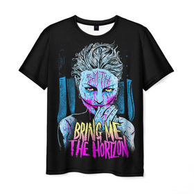 Мужская футболка 3D с принтом Bring Me The Horizon в Петрозаводске, 100% полиэфир | прямой крой, круглый вырез горловины, длина до линии бедер | bmth | bring me the horizon | hardcore | rock | музыка | рок