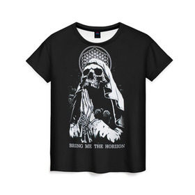 Женская футболка 3D с принтом Bring Me The Horizon в Петрозаводске, 100% полиэфир ( синтетическое хлопкоподобное полотно) | прямой крой, круглый вырез горловины, длина до линии бедер | bmth | bring me the horizon | hardcore | rock | музыка | рок
