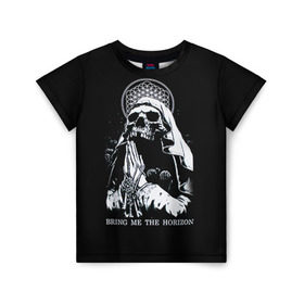 Детская футболка 3D с принтом Bring Me The Horizon в Петрозаводске, 100% гипоаллергенный полиэфир | прямой крой, круглый вырез горловины, длина до линии бедер, чуть спущенное плечо, ткань немного тянется | bmth | bring me the horizon | hardcore | rock | музыка | рок