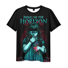 Мужская футболка 3D с принтом Bring Me The Horizon в Петрозаводске, 100% полиэфир | прямой крой, круглый вырез горловины, длина до линии бедер | Тематика изображения на принте: bmth | bring me the horizon | hardcore | rock | музыка | рок
