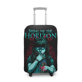 Чехол для чемодана 3D с принтом Bring Me The Horizon в Петрозаводске, 86% полиэфир, 14% спандекс | двустороннее нанесение принта, прорези для ручек и колес | bmth | bring me the horizon | hardcore | rock | музыка | рок