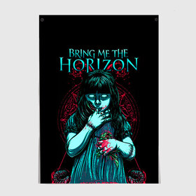 Постер с принтом Bring Me The Horizon в Петрозаводске, 100% бумага
 | бумага, плотность 150 мг. Матовая, но за счет высокого коэффициента гладкости имеет небольшой блеск и дает на свету блики, но в отличии от глянцевой бумаги не покрыта лаком | bmth | bring me the horizon | hardcore | rock | музыка | рок