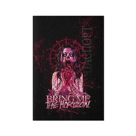 Обложка для паспорта матовая кожа с принтом Bring Me The Horizon в Петрозаводске, натуральная матовая кожа | размер 19,3 х 13,7 см; прозрачные пластиковые крепления | bmth | bring me the horizon | hardcore | rock | музыка | рок