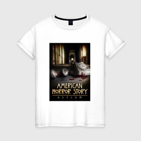 Женская футболка хлопок с принтом American Horror Story в Петрозаводске, 100% хлопок | прямой крой, круглый вырез горловины, длина до линии бедер, слегка спущенное плечо | 