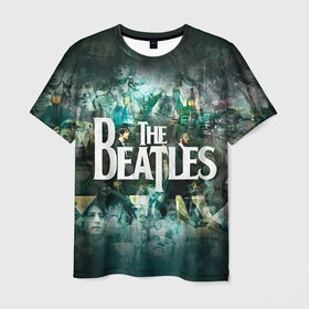Мужская футболка 3D с принтом The Beatles в Петрозаводске, 100% полиэфир | прямой крой, круглый вырез горловины, длина до линии бедер | Тематика изображения на принте: beatles | rock | the beatles | битлз | битлс | битлы | рок