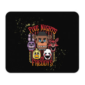 Коврик прямоугольный с принтом Five Nights At Freddy`s в Петрозаводске, натуральный каучук | размер 230 х 185 мм; запечатка лицевой стороны | five nights at freddys | fnaf | freddy | игры | медведь | мишка | фнаф | фредди