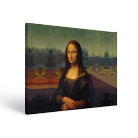 Холст прямоугольный с принтом Леонардо да Винчи - Мона Лиза в Петрозаводске, 100% ПВХ |  | Тематика изображения на принте: картина | леонардо да винчи | лиза | мона | мона лиза | художник