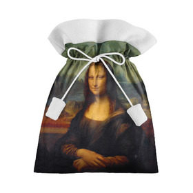 Подарочный 3D мешок с принтом Леонардо да Винчи - Мона Лиза в Петрозаводске, 100% полиэстер | Размер: 29*39 см | Тематика изображения на принте: картина | леонардо да винчи | лиза | мона | мона лиза | художник