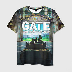 Мужская футболка 3D с принтом GATE в Петрозаводске, 100% полиэфир | прямой крой, круглый вырез горловины, длина до линии бедер | gate | врата | ёдзи | лейла | рори | тука