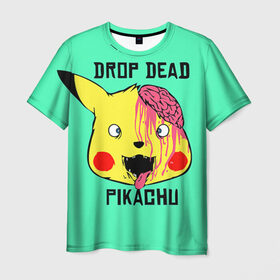 Мужская футболка 3D с принтом Drop Dead в Петрозаводске, 100% полиэфир | прямой крой, круглый вырез горловины, длина до линии бедер | drop dead