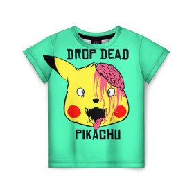 Детская футболка 3D с принтом Drop Dead в Петрозаводске, 100% гипоаллергенный полиэфир | прямой крой, круглый вырез горловины, длина до линии бедер, чуть спущенное плечо, ткань немного тянется | drop dead