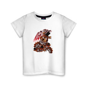 Детская футболка хлопок с принтом Five nights at Freddy`s в Петрозаводске, 100% хлопок | круглый вырез горловины, полуприлегающий силуэт, длина до линии бедер | fnaf | фнаф