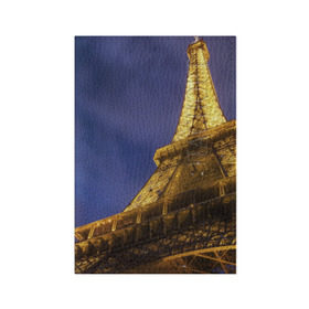 Обложка для паспорта матовая кожа с принтом Эйфелева башня в Петрозаводске, натуральная матовая кожа | размер 19,3 х 13,7 см; прозрачные пластиковые крепления | Тематика изображения на принте: париж | эйфелева башня