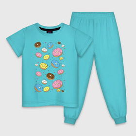 Детская пижама хлопок с принтом Пончики в Петрозаводске, 100% хлопок |  брюки и футболка прямого кроя, без карманов, на брюках мягкая резинка на поясе и по низу штанин
 | гомер
