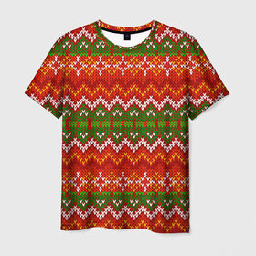 Мужская футболка 3D с принтом Свитер в Петрозаводске, 100% полиэфир | прямой крой, круглый вырез горловины, длина до линии бедер | new year | sweater | winter | зима | новый год | рождество | с новым годом | сhristmas | свитер