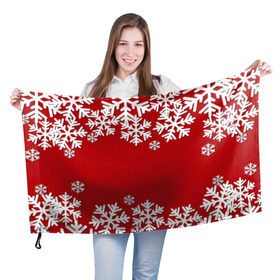 Флаг 3D с принтом Снежинки в Петрозаводске, 100% полиэстер | плотность ткани — 95 г/м2, размер — 67 х 109 см. Принт наносится с одной стороны | new year | snowflake | sweater | winter | зима | новый год | рождество | с новым годом | сhristmas | свитер | снежинка