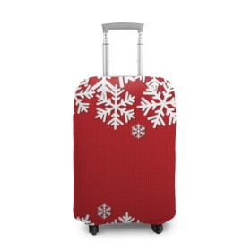 Чехол для чемодана 3D с принтом Снежинки в Петрозаводске, 86% полиэфир, 14% спандекс | двустороннее нанесение принта, прорези для ручек и колес | new year | snowflake | sweater | winter | зима | новый год | рождество | с новым годом | сhristmas | свитер | снежинка
