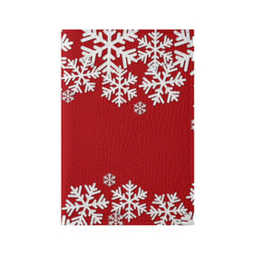 Обложка для паспорта матовая кожа с принтом Снежинки в Петрозаводске, натуральная матовая кожа | размер 19,3 х 13,7 см; прозрачные пластиковые крепления | new year | snowflake | sweater | winter | зима | новый год | рождество | с новым годом | сhristmas | свитер | снежинка