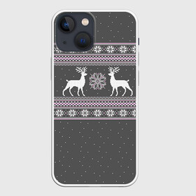 Чехол для iPhone 13 mini с принтом Свитер с оленями в Петрозаводске,  |  | deer | new year | sweater | winter | зима | новый год | олени | рождество | сhristmas | свитер