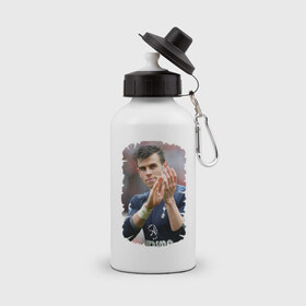 Бутылка спортивная с принтом Gareth Bale в Петрозаводске, металл | емкость — 500 мл, в комплекте две пластиковые крышки и карабин для крепления | gareth bale | бэйл гарет | реал мадрид | футбол