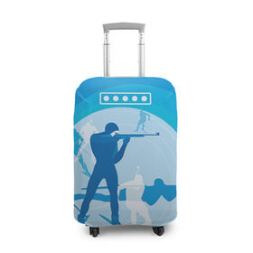 Чехол для чемодана 3D с принтом Биатлон в Петрозаводске, 86% полиэфир, 14% спандекс | двустороннее нанесение принта, прорези для ручек и колес | biathlon | sport | winter | биатлон | биатлонисты | зимние виды спорта | спорт | стрельба