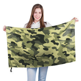 Флаг 3D с принтом Камуфляж Хаки в Петрозаводске, 100% полиэстер | плотность ткани — 95 г/м2, размер — 67 х 109 см. Принт наносится с одной стороны | camo | military | камо