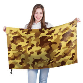 Флаг 3D с принтом Пустынный камуфляж в Петрозаводске, 100% полиэстер | плотность ткани — 95 г/м2, размер — 67 х 109 см. Принт наносится с одной стороны | camo | camouflage | military | камо