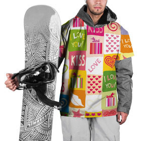Накидка на куртку 3D с принтом Love в Петрозаводске, 100% полиэстер |  | Тематика изображения на принте: аппликация | лоскут | любовь | орнамент | подарок | узор
