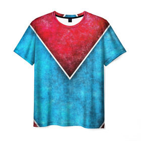 Мужская футболка 3D с принтом Grunge в Петрозаводске, 100% полиэфир | прямой крой, круглый вырез горловины, длина до линии бедер | гранж | красный | полосы | текстуры