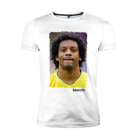 Мужская футболка премиум с принтом Марсело (Marcelo) в Петрозаводске, 92% хлопок, 8% лайкра | приталенный силуэт, круглый вырез ворота, длина до линии бедра, короткий рукав | бразилия
