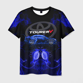 Мужская футболка 3D с принтом Toyota chaser в Петрозаводске, 100% полиэфир | прямой крой, круглый вырез горловины, длина до линии бедер | chaser | jzx100 | tourer | tourer v | toyota | v | тоёта | тойота | турер ви | турик | чайзер | чайник