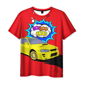 Мужская футболка 3D с принтом Subaru Impreza в Петрозаводске, 100% полиэфир | прямой крой, круглый вырез горловины, длина до линии бедер | Тематика изображения на принте: boobooboo | impreza | jdm | subaru | subaru impreza | бубубу | импреза | субару