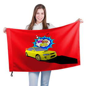 Флаг 3D с принтом Subaru Impreza в Петрозаводске, 100% полиэстер | плотность ткани — 95 г/м2, размер — 67 х 109 см. Принт наносится с одной стороны | boobooboo | impreza | jdm | subaru | subaru impreza | бубубу | импреза | субару
