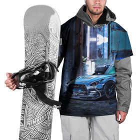 Накидка на куртку 3D с принтом Nissan GTR R35 в Петрозаводске, 100% полиэстер |  | gtr | nismo | nissan | nissan gtr | r35 | гтр | низмо | ниссан