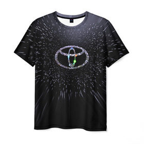 Мужская футболка 3D с принтом Toyota в Петрозаводске, 100% полиэфир | прямой крой, круглый вырез горловины, длина до линии бедер | space | toyota | космос | тоёта | тойота