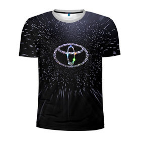 Мужская футболка 3D спортивная с принтом Toyota в Петрозаводске, 100% полиэстер с улучшенными характеристиками | приталенный силуэт, круглая горловина, широкие плечи, сужается к линии бедра | space | toyota | космос | тоёта | тойота