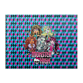 Обложка для студенческого билета с принтом Monster High в Петрозаводске, натуральная кожа | Размер: 11*8 см; Печать на всей внешней стороне | монстер хай