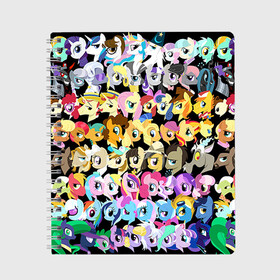 Тетрадь с принтом My Little Pony в Петрозаводске, 100% бумага | 48 листов, плотность листов — 60 г/м2, плотность картонной обложки — 250 г/м2. Листы скреплены сбоку удобной пружинной спиралью. Уголки страниц и обложки скругленные. Цвет линий — светло-серый
 | friendship is magic | mlp | my little pony | pinky pie | pony | swag | дружба | литл пони | мой маленький пони | пони | поняши | поняшки | сваг | свэг | чудо