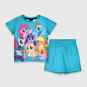 Детский костюм с шортами 3D с принтом My Little Pony в Петрозаводске,  |  | friendship is magic | mlp | my little pony | pinky pie | pony | swag | дружба | литл пони | мой маленький пони | пони | поняши | поняшки | сваг | свэг | чудо