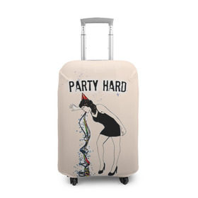 Чехол для чемодана 3D с принтом Party hard в Петрозаводске, 86% полиэфир, 14% спандекс | двустороннее нанесение принта, прорези для ручек и колес | happy new year | new year | party | вечеринка | конфетти | новый год | с новым годом