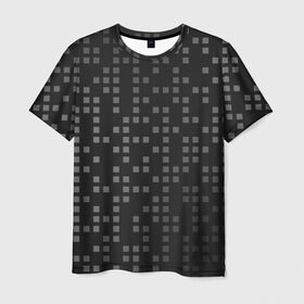 Мужская футболка 3D с принтом Пиксели в Петрозаводске, 100% полиэфир | прямой крой, круглый вырез горловины, длина до линии бедер | паттерн | черный