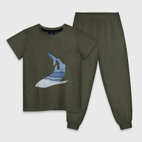 Детская пижама хлопок с принтом Winter shark в Петрозаводске, 100% хлопок |  брюки и футболка прямого кроя, без карманов, на брюках мягкая резинка на поясе и по низу штанин
 | Тематика изображения на принте: акула | зима | лед | пляж
