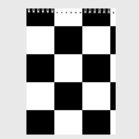 Скетчбук с принтом Клетка в Петрозаводске, 100% бумага
 | 48 листов, плотность листов — 100 г/м2, плотность картонной обложки — 250 г/м2. Листы скреплены сверху удобной пружинной спиралью | Тематика изображения на принте: белый | черно белый | черный | шахматная