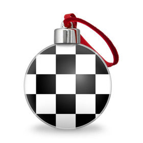Ёлочный шар с принтом Клетка в Петрозаводске, Пластик | Диаметр: 77 мм | белый | черно белый | черный | шахматная