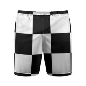 Мужские шорты 3D спортивные с принтом Клетка в Петрозаводске,  |  | белый | черно белый | черный | шахматная