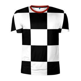 Мужская футболка 3D спортивная с принтом Клетка в Петрозаводске, 100% полиэстер с улучшенными характеристиками | приталенный силуэт, круглая горловина, широкие плечи, сужается к линии бедра | белый | черно белый | черный | шахматная