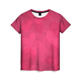 Женская футболка 3D с принтом Pink в Петрозаводске, 100% полиэфир ( синтетическое хлопкоподобное полотно) | прямой крой, круглый вырез горловины, длина до линии бедер | розовый